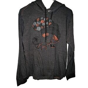 Tony Hawk Mens Charcoal Heather Mushroom‎ Graphic Lightweight Pullover Hoodie M